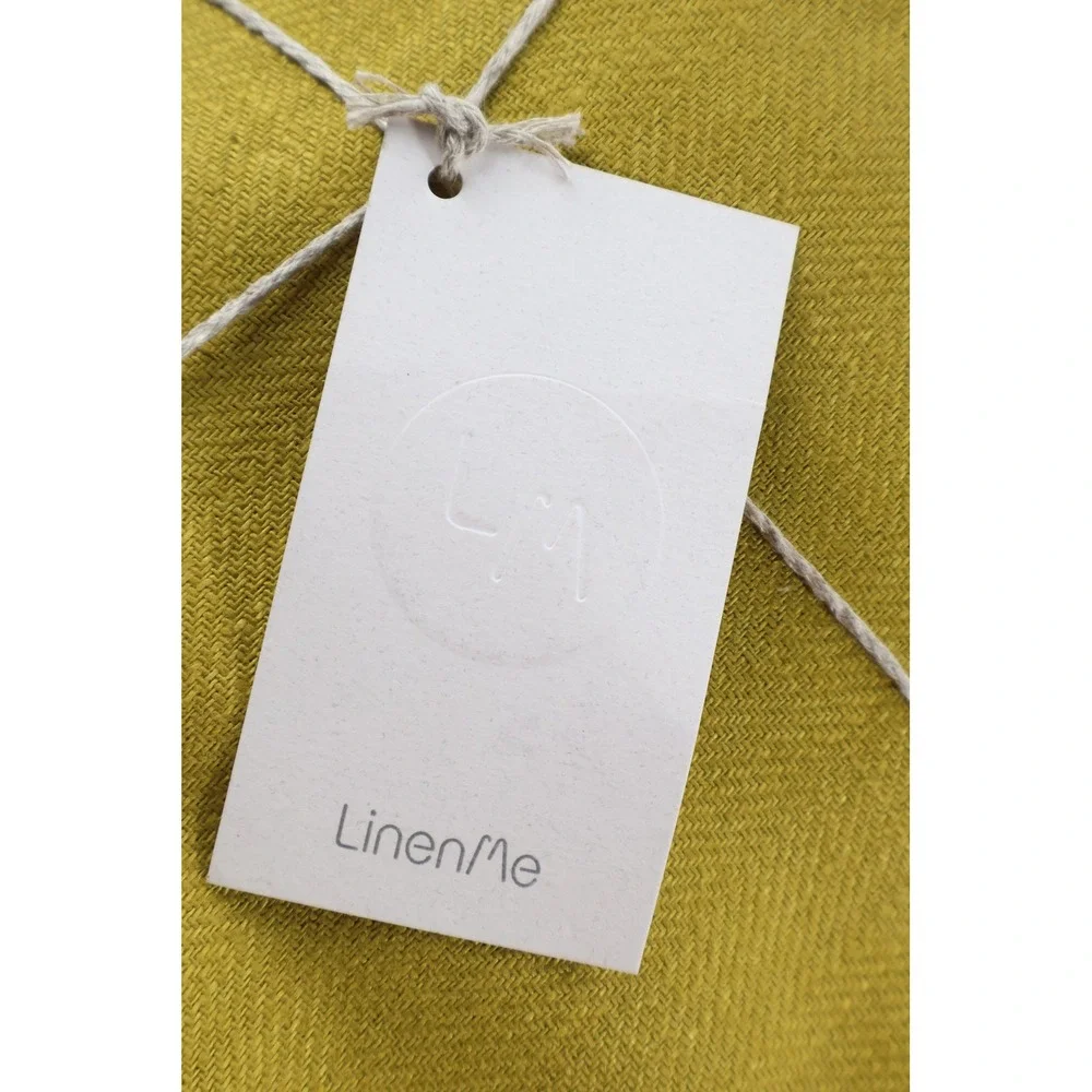 LinenMe Napkins Herringbone Set OS Yellow 100% Linen Dining Decor